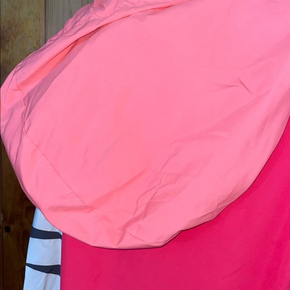 PINK Victoria's Secret Coral and Hot Pink Jacket windbreaker jacket MD/LG rain - Picture 7 of 8